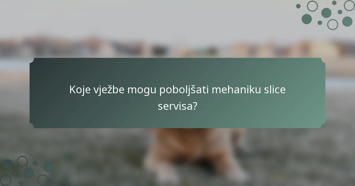 Koje vježbe mogu poboljšati mehaniku slice servisa?